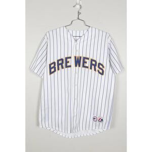 07' Majestics Brewers Fielder #28 Baseball Jersey